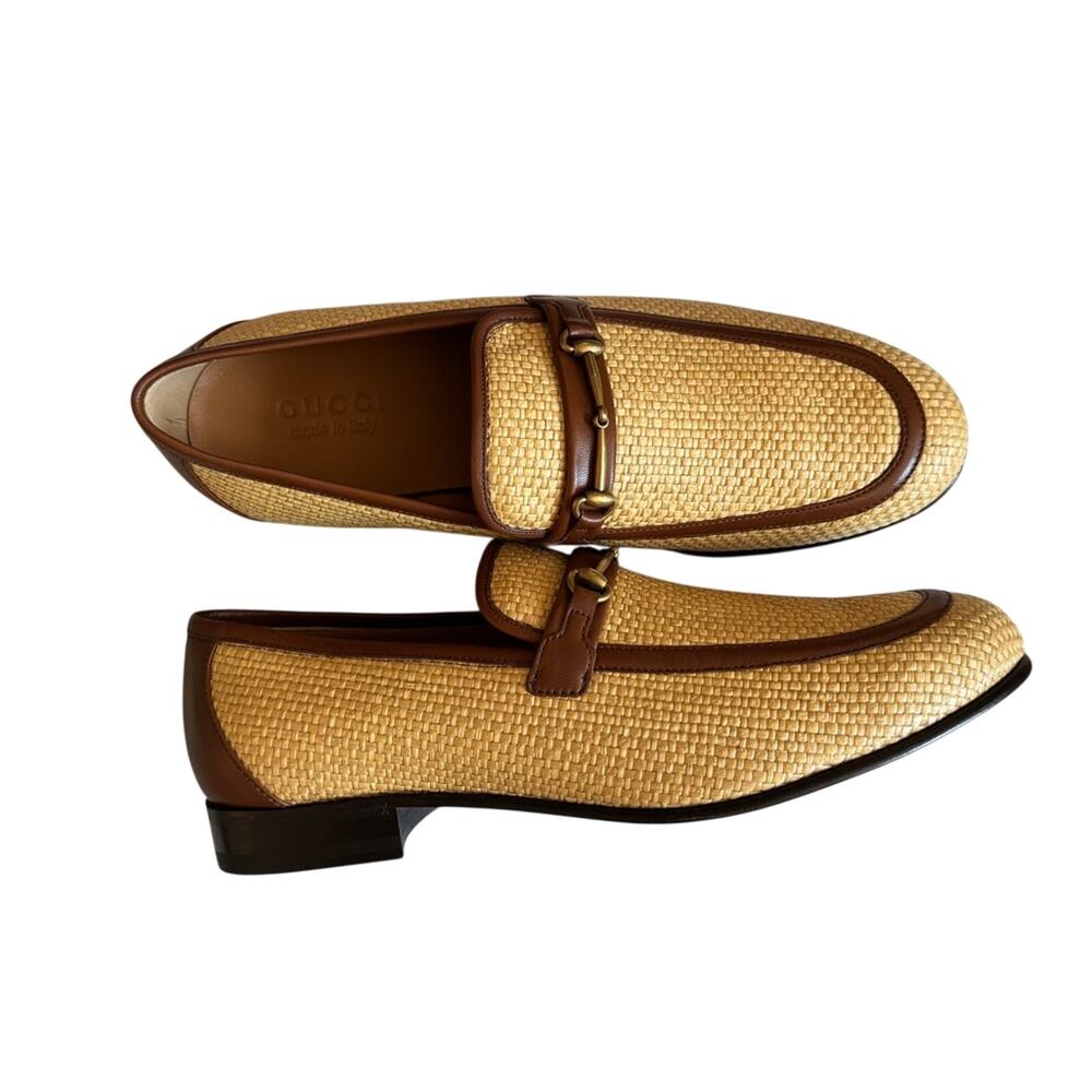 Gucci NWB Beige and Brown Men's Slip-On Loafers - Picture 4 of 11